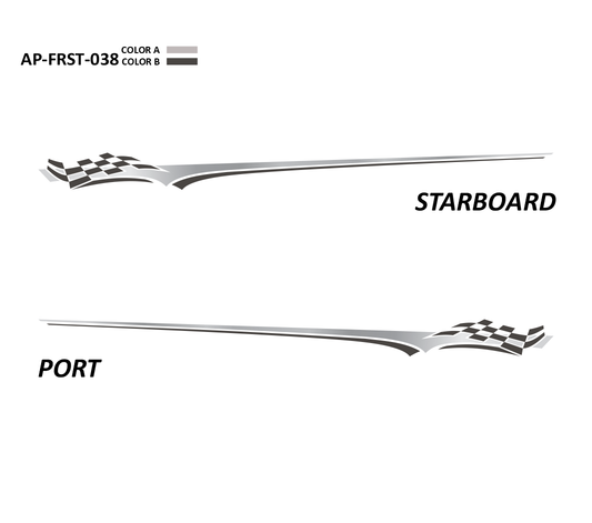 AP-FRST-038 - Freestyle Series 2 Color Vinyl Boat Graphics Kit