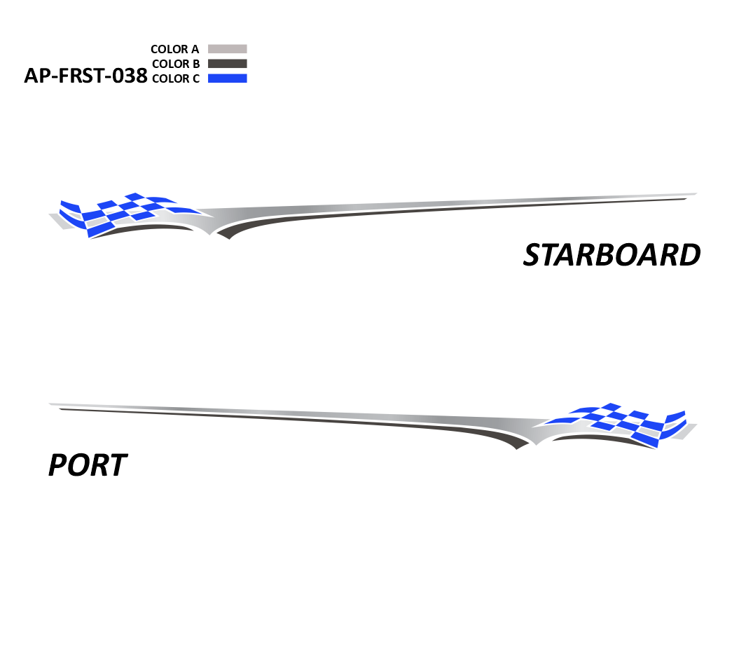 AP-FRST-038 - Freestyle Series 3 Color Vinyl Boat Graphics Kit