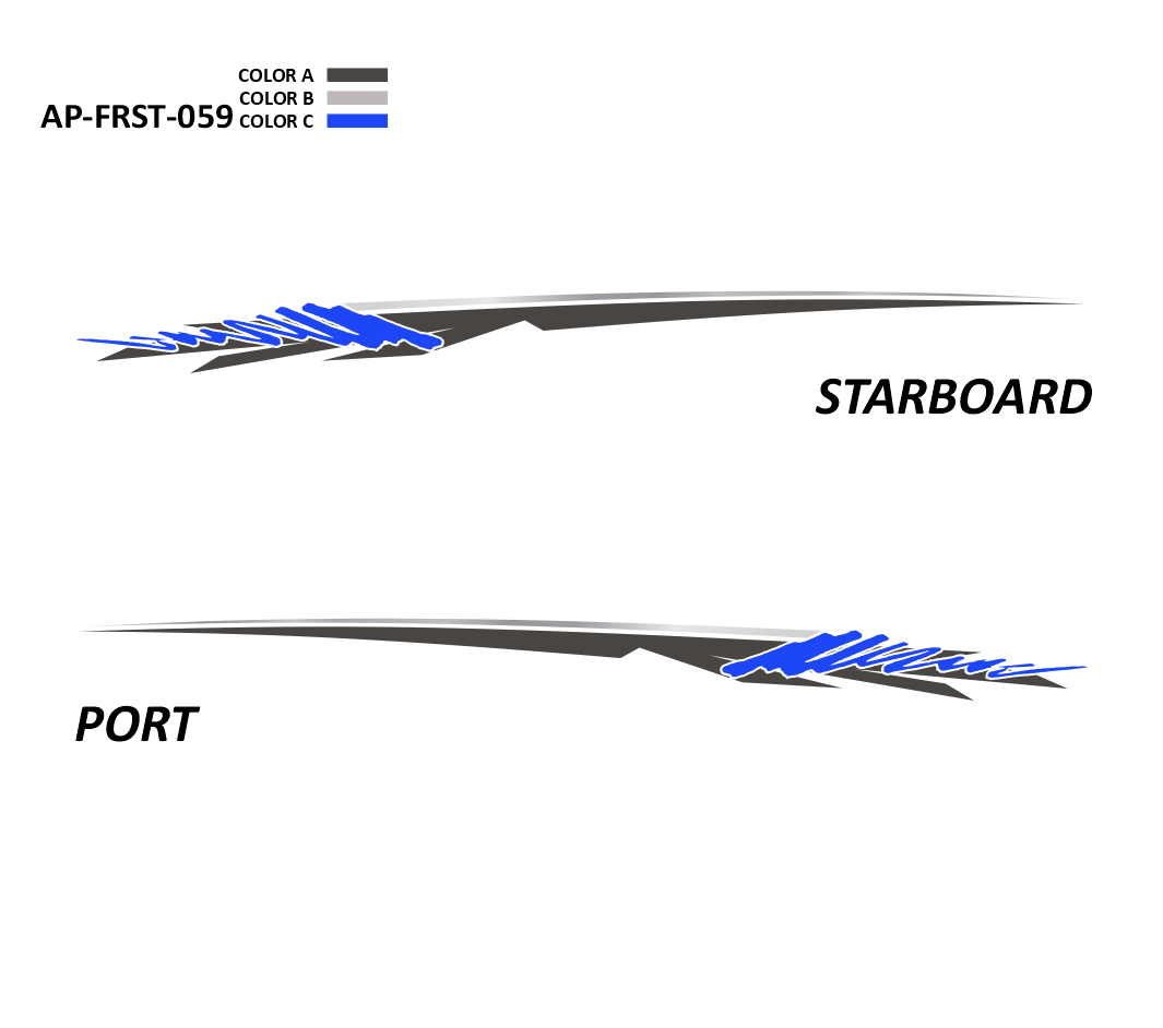 AP-FRST-059 - Freestyle Series 3 Color Vinyl Boat Graphics Kit