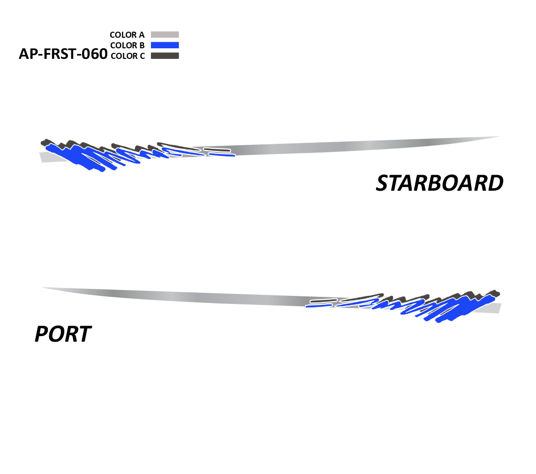 AP-FRST-060 - Freestyle Series 3 Color Vinyl Boat Graphics Kit