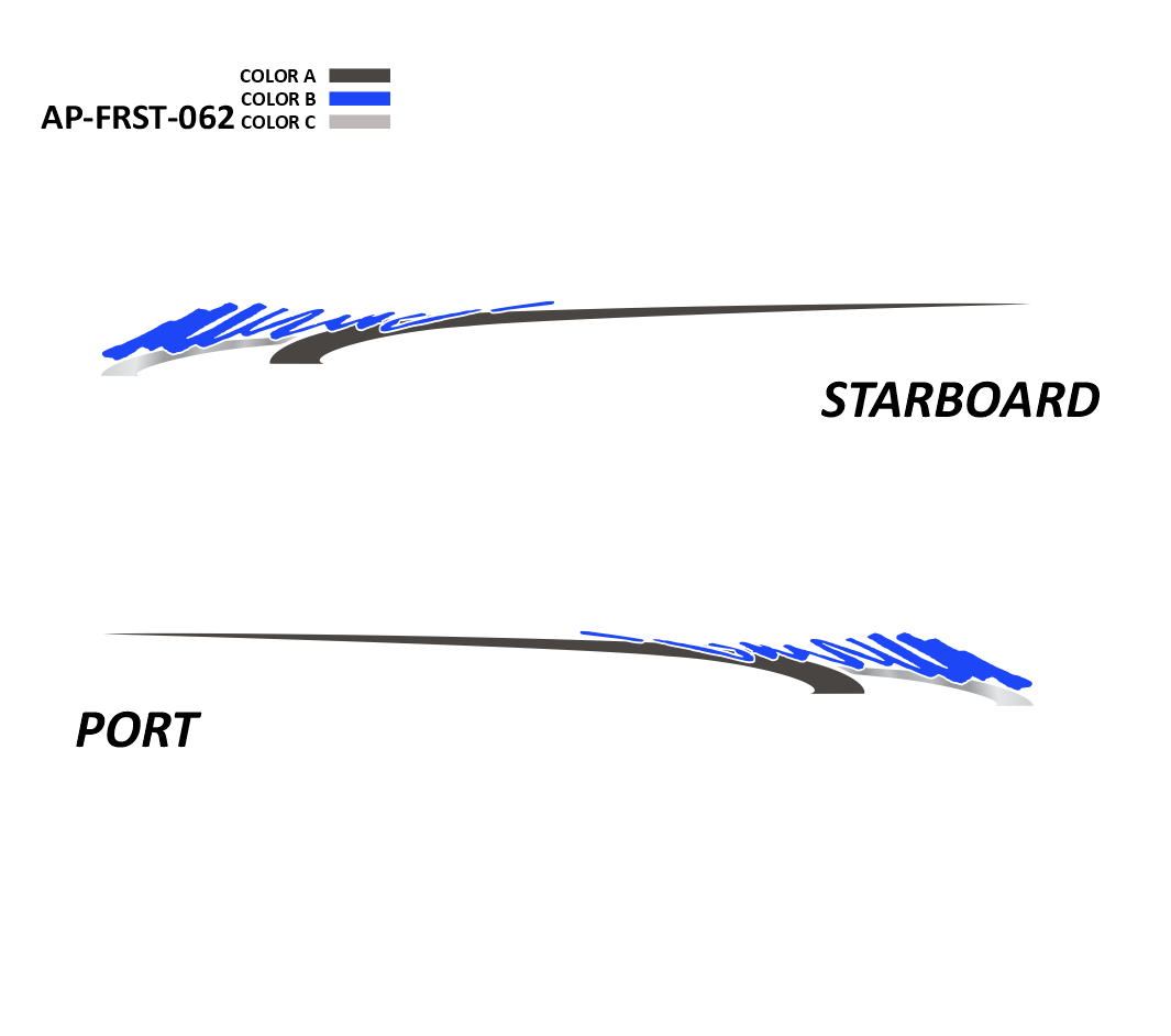AP-FRST-062 - Freestyle Series 3 Color Vinyl Boat Graphics Kit