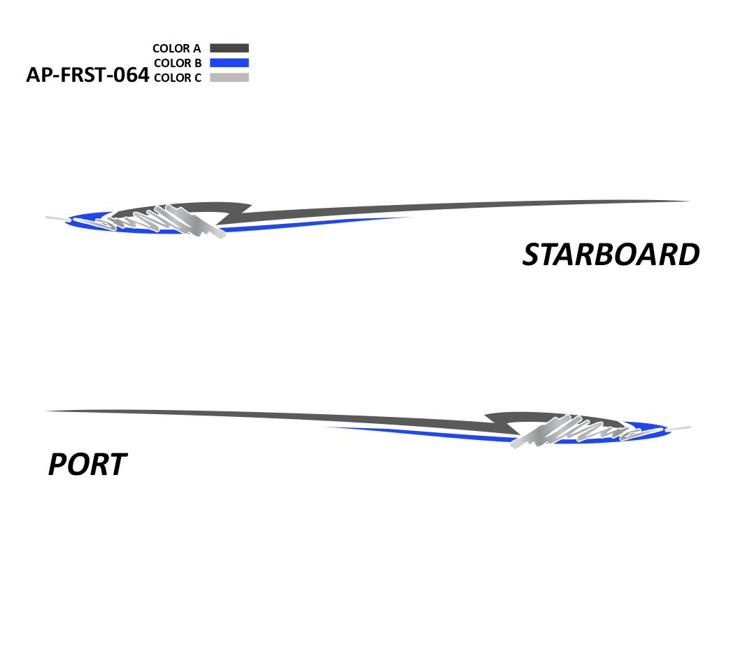 AP-FRST-064 - Freestyle Series 3 Color Vinyl Boat Graphics Kit