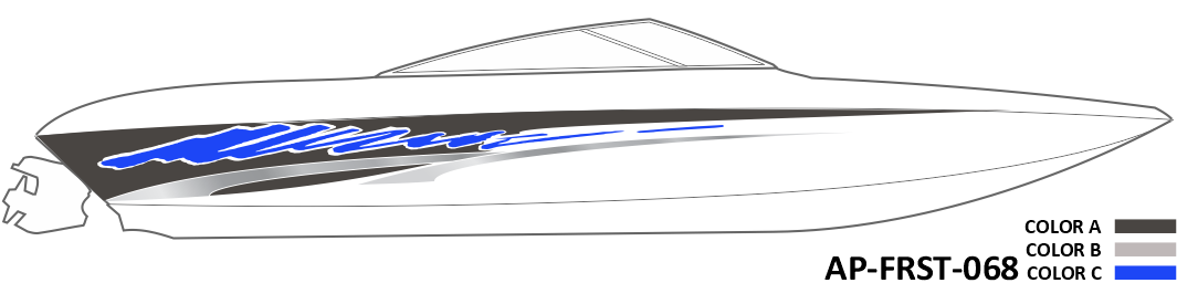 AP-FRST-068 - Freestyle Series 3 Color Vinyl Boat Graphics Kit
