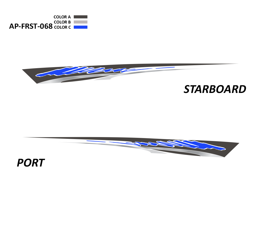 AP-FRST-068 - Freestyle Series 3 Color Vinyl Boat Graphics Kit
