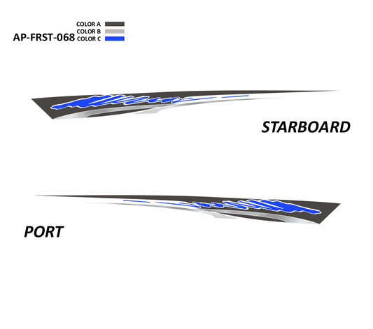 AP-FRST-068 - Freestyle Series 3 Color Vinyl Boat Graphics Kit