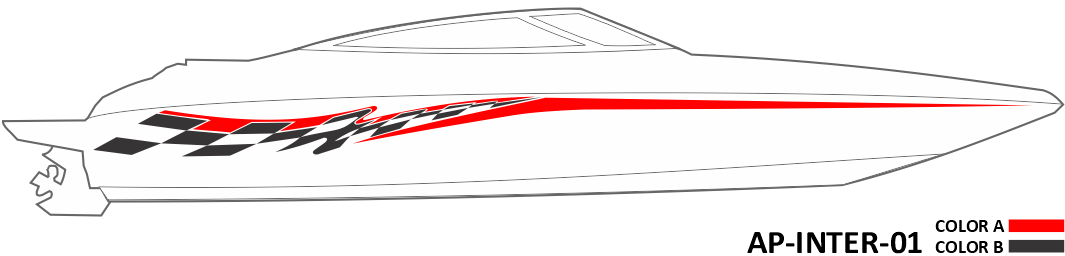 AP-INTER-01 - Caravelle Series Interceptor 2 Color Vinyl Boat Graphics Kit