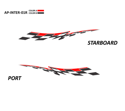 AP-INTER-01R - Caravelle Series Interceptor 2 Color Vinyl Boat Graphics Kit