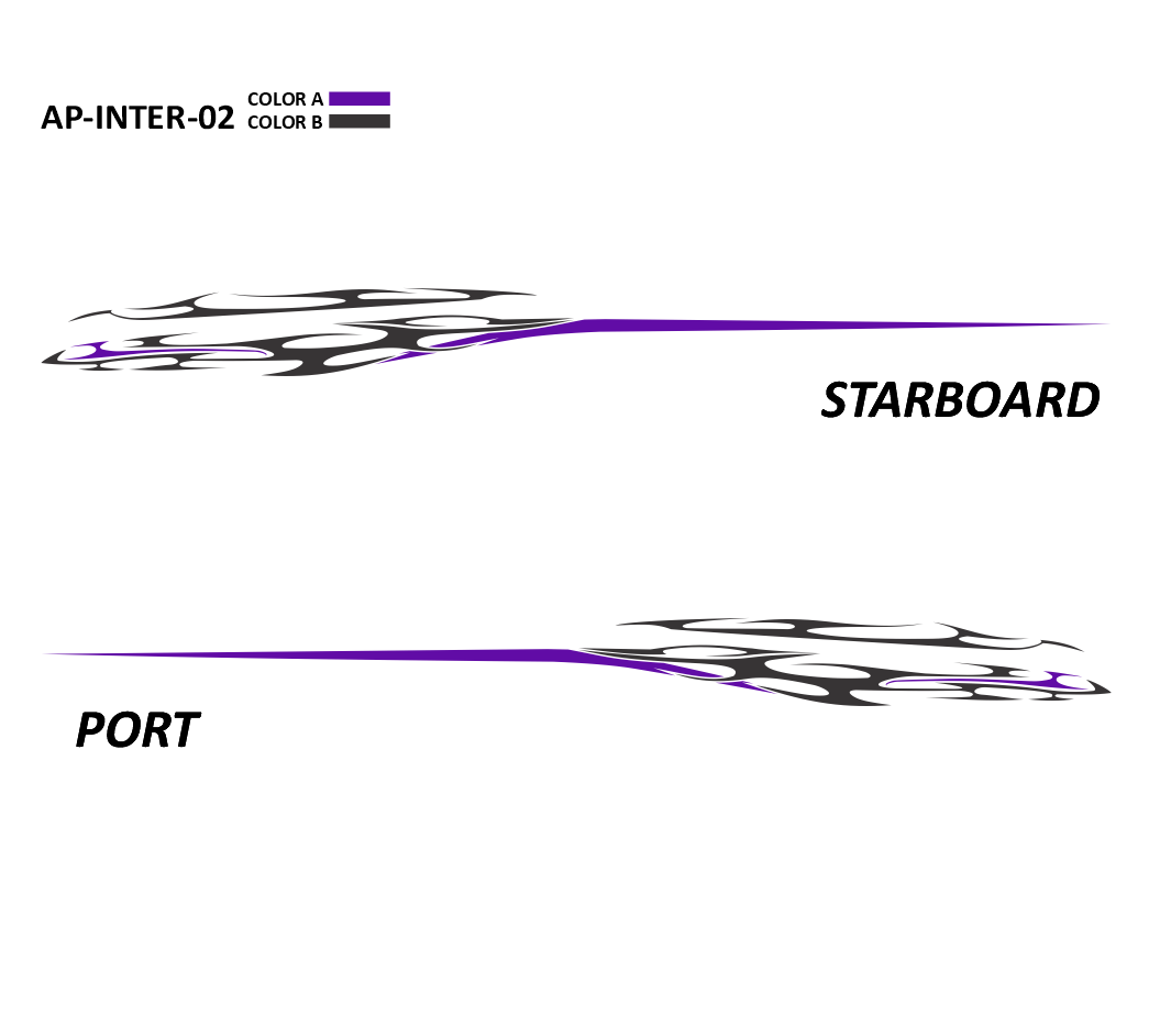 AP-INTER-02 - Caravelle Series Interceptor 2 Color Vinyl Boat Graphics Kit