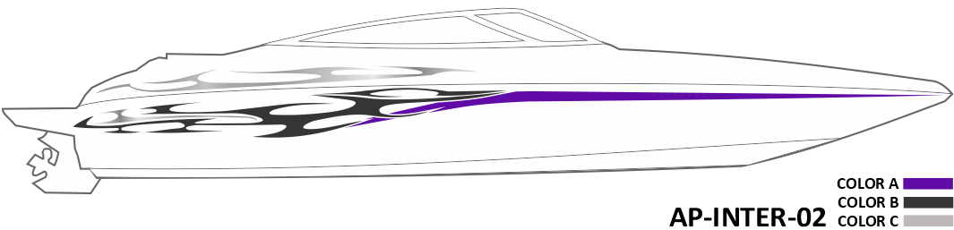 AP-INTER-02 - Caravelle Series Interceptor 3 Color Vinyl Boat Graphics Kit