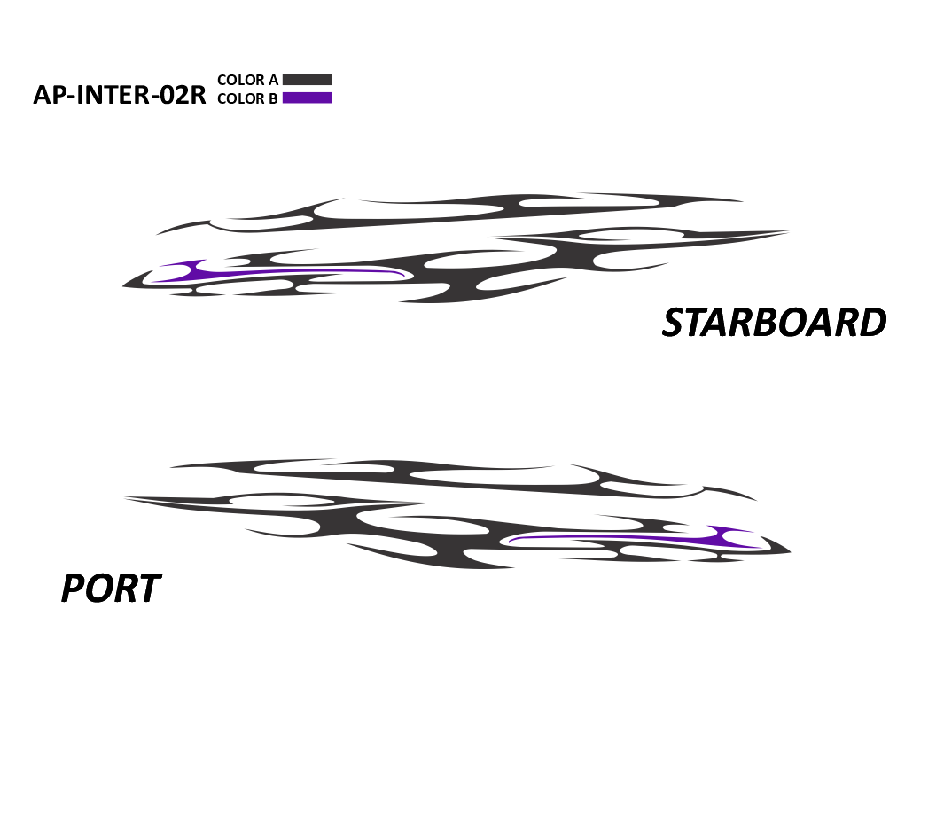 AP-INTER-02R - Caravelle Series Interceptor 2 Color Vinyl Boat Graphics Kit