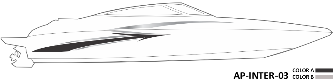 AP-INTER-03 - Caravelle Series Interceptor 2 Color Vinyl Boat Graphics Kit