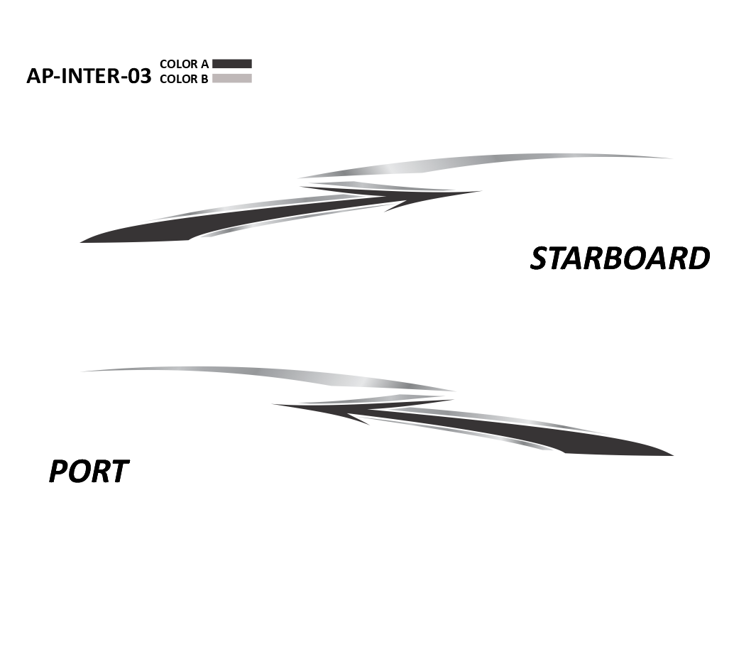 AP-INTER-03 - Caravelle Series Interceptor 2 Color Vinyl Boat Graphics Kit