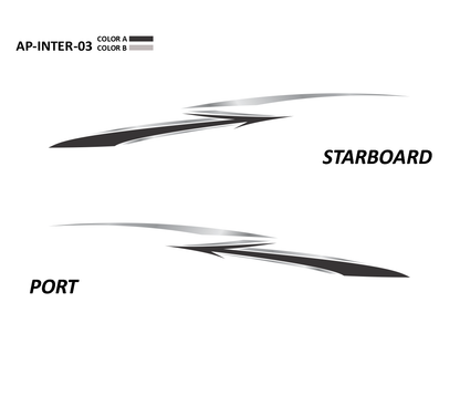 AP-INTER-03 - Caravelle Series Interceptor 2 Color Vinyl Boat Graphics Kit