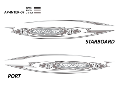 AP-INTER-07 - Caravelle Series Interceptor 3 Color Vinyl Boat Graphics Kit