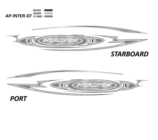 AP-INTER-07 - Caravelle Series Interceptor 3 Color Vinyl Boat Graphics Kit