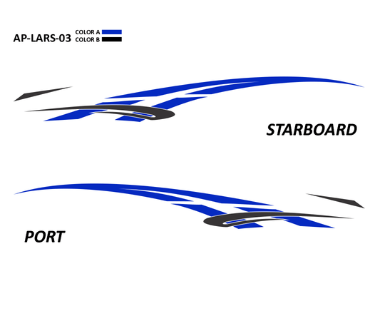 AP-LARS-03 - Larson Series 2 Color Vinyl Boat Graphics Kit - Raceline Digital