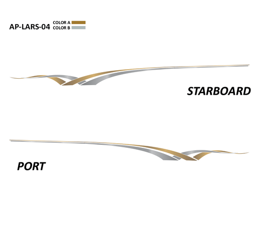 AP-LARS-04 - Larson Series 2 Color Vinyl Boat Graphics Kit - Raceline Digital