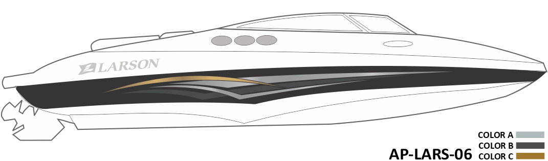 AP-LARS-06 - Larson Series 3 Color Vinyl Boat Graphics Kit