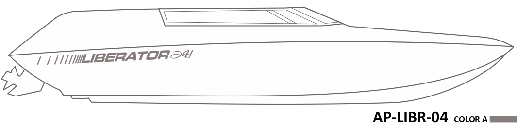AP-LIBR-04 - Four Winns Series Liberator 1 Color Vinyl Boat Graphic Kit