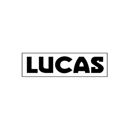 Lucas Sponsor Decal White - 8 Inches x 2.25 Inches