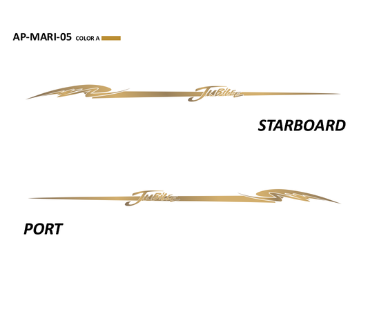 AP-MARI-05 - Mariah Series Jubilee 1 Color Vinyl Boat Graphics Kit