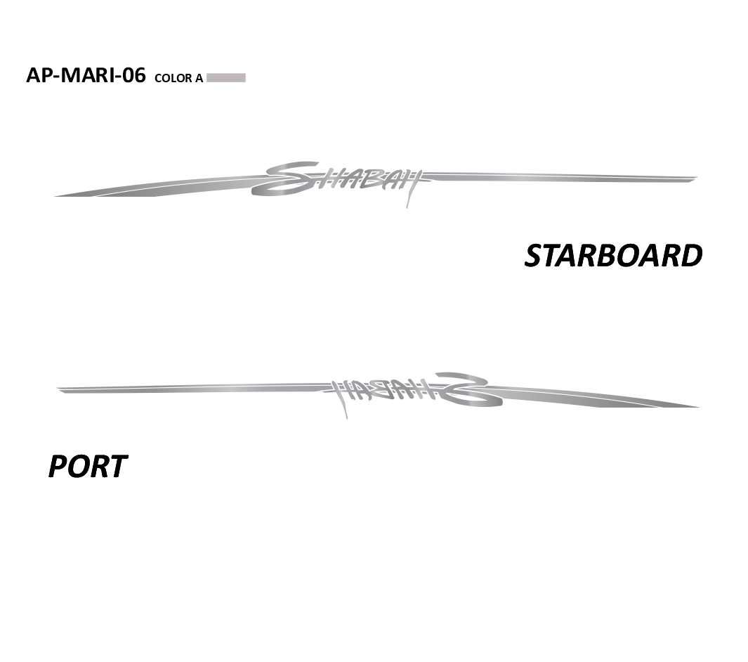 AP-MARI-06 - Mariah Series Shabah 1 Color Vinyl Boat Graphics Kit