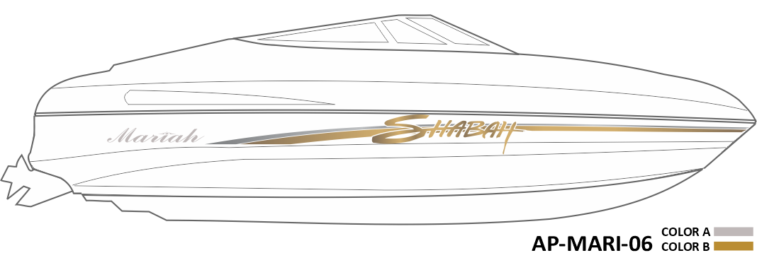 AP-MARI-06 - Mariah Series Shabah 2 Color Vinyl Boat Graphics Kit