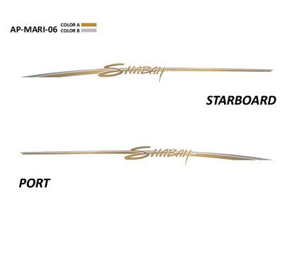 AP-MARI-06 - Mariah Series Shabah 2 Color Vinyl Boat Graphics Kit