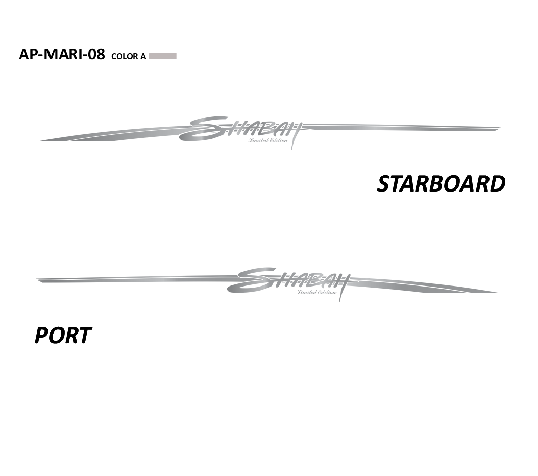 AP-MARI-08 - Mariah Series Shabah Limited Edition 1 Color Vinyl Boat Graphics Kit
