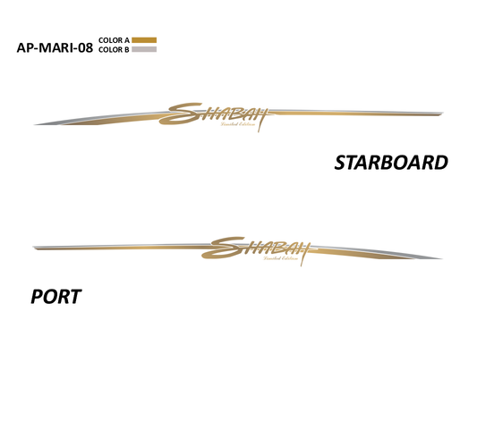 AP-MARI-08 - Mariah Series Shabah Limited Edition 2 Color Vinyl Boat Graphics Kit