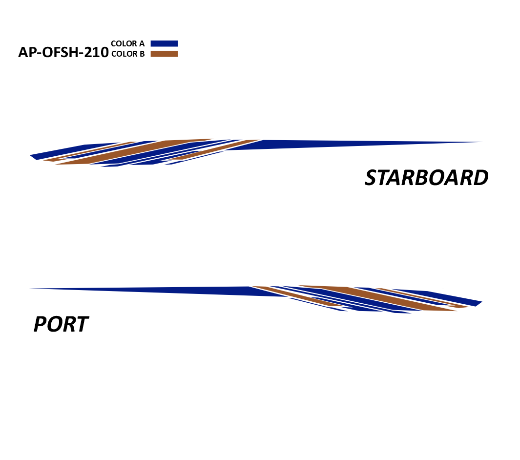 AP-OFSH-210 - Offshore Series 2 Color Vinyl Boat Graphics Kit