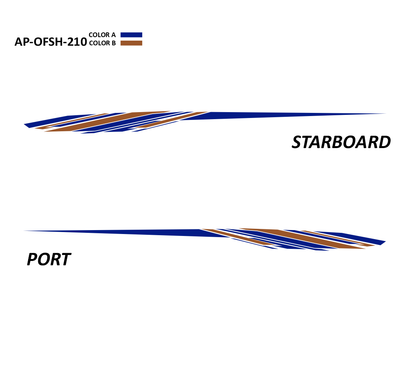 AP-OFSH-210 - Offshore Series 2 Color Vinyl Boat Graphics Kit