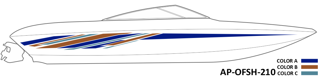 AP-OFSH-210 - Offshore Series 3 Color Vinyl Boat Graphics Kit