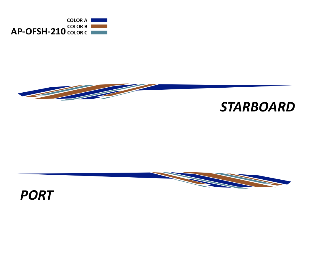 AP-OFSH-210 - Offshore Series 3 Color Vinyl Boat Graphics Kit