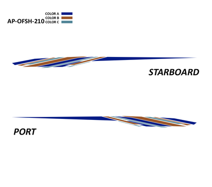 AP-OFSH-210 - Offshore Series 3 Color Vinyl Boat Graphics Kit