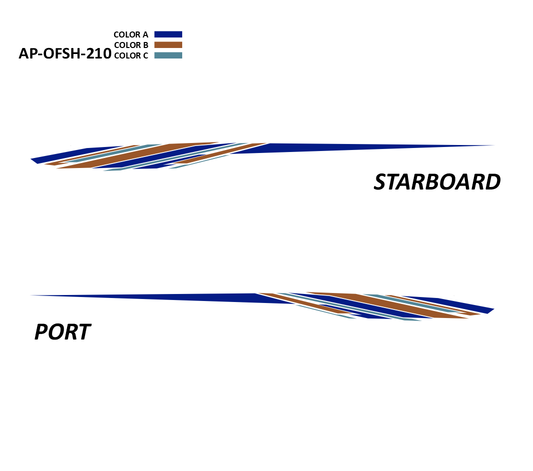 AP-OFSH-210 - Offshore Series 3 Color Vinyl Boat Graphics Kit