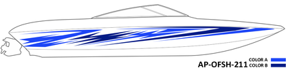 AP-OFSH-211 - Offshore Series 2 Color Vinyl Boat Graphics Kit