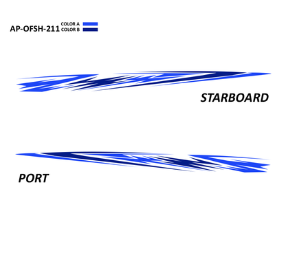 AP-OFSH-211 - Offshore Series 2 Color Vinyl Boat Graphics Kit