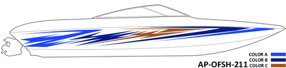 AP-OFSH-211 - Offshore Series 3 Color Vinyl Boat Graphics Kit