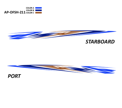 AP-OFSH-211 - Offshore Series 3 Color Vinyl Boat Graphics Kit