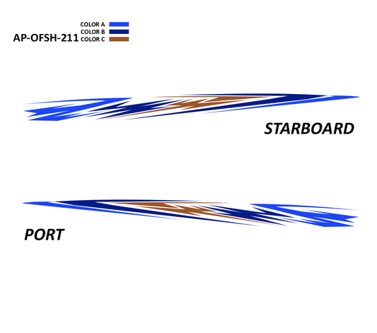 AP-OFSH-211 - Offshore Series 3 Color Vinyl Boat Graphics Kit