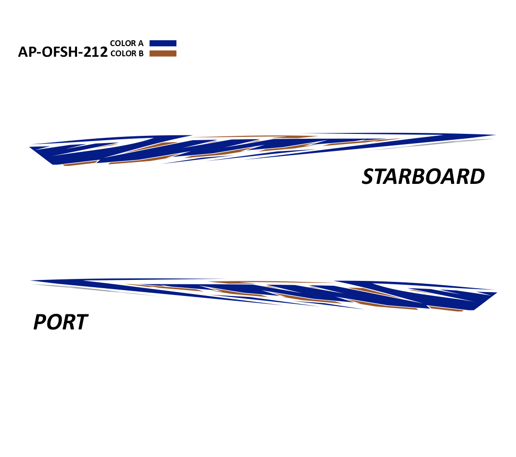 AP-OFSH-212 - Offshore Series 2 Color Vinyl Boat Graphics Kit