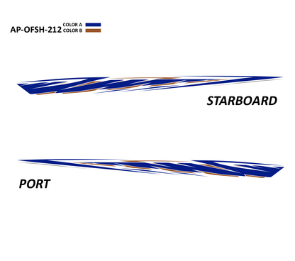 AP-OFSH-212 - Offshore Series 2 Color Vinyl Boat Graphics Kit