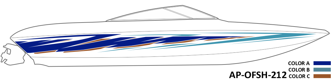 AP-OFSH-212 - Offshore Series 3 Color Vinyl Boat Graphics Kit
