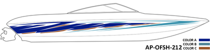 AP-OFSH-212 - Offshore Series 3 Color Vinyl Boat Graphics Kit