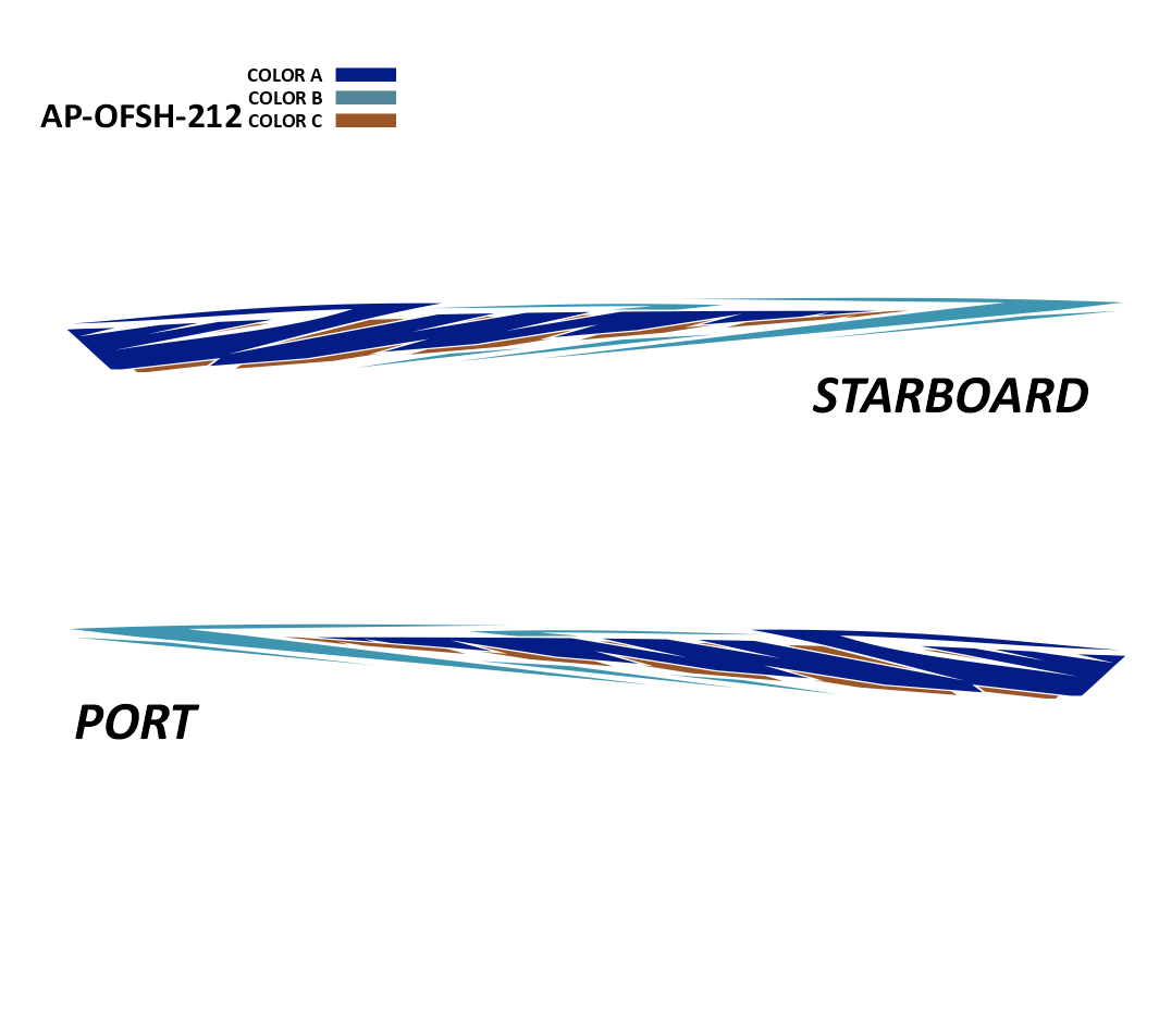 AP-OFSH-212 - Offshore Series 3 Color Vinyl Boat Graphics Kit