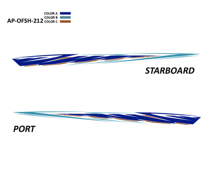 AP-OFSH-212 - Offshore Series 3 Color Vinyl Boat Graphics Kit