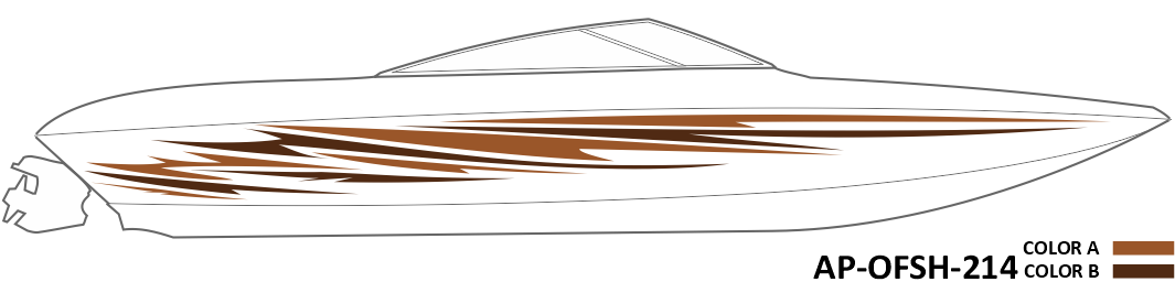 AP-OFSH-214 - Offshore Series 2 Color Vinyl Boat Graphics Kit