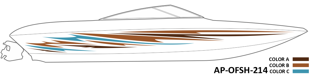 AP-OFSH-214 - Offshore Series 3 Color Vinyl Boat Graphics Kit