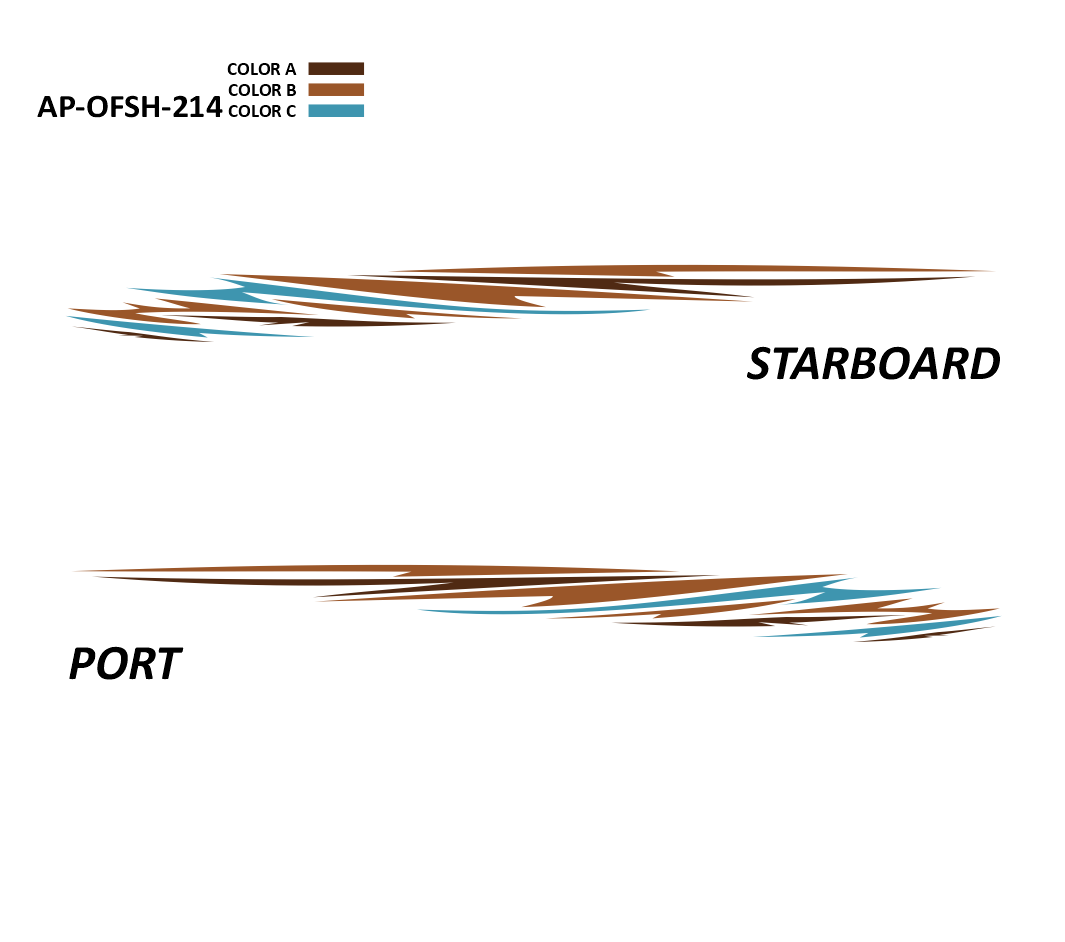 AP-OFSH-214 - Offshore Series 3 Color Vinyl Boat Graphics Kit